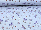 Happy Fleece Rainbow Unicorn Clouds Lilac