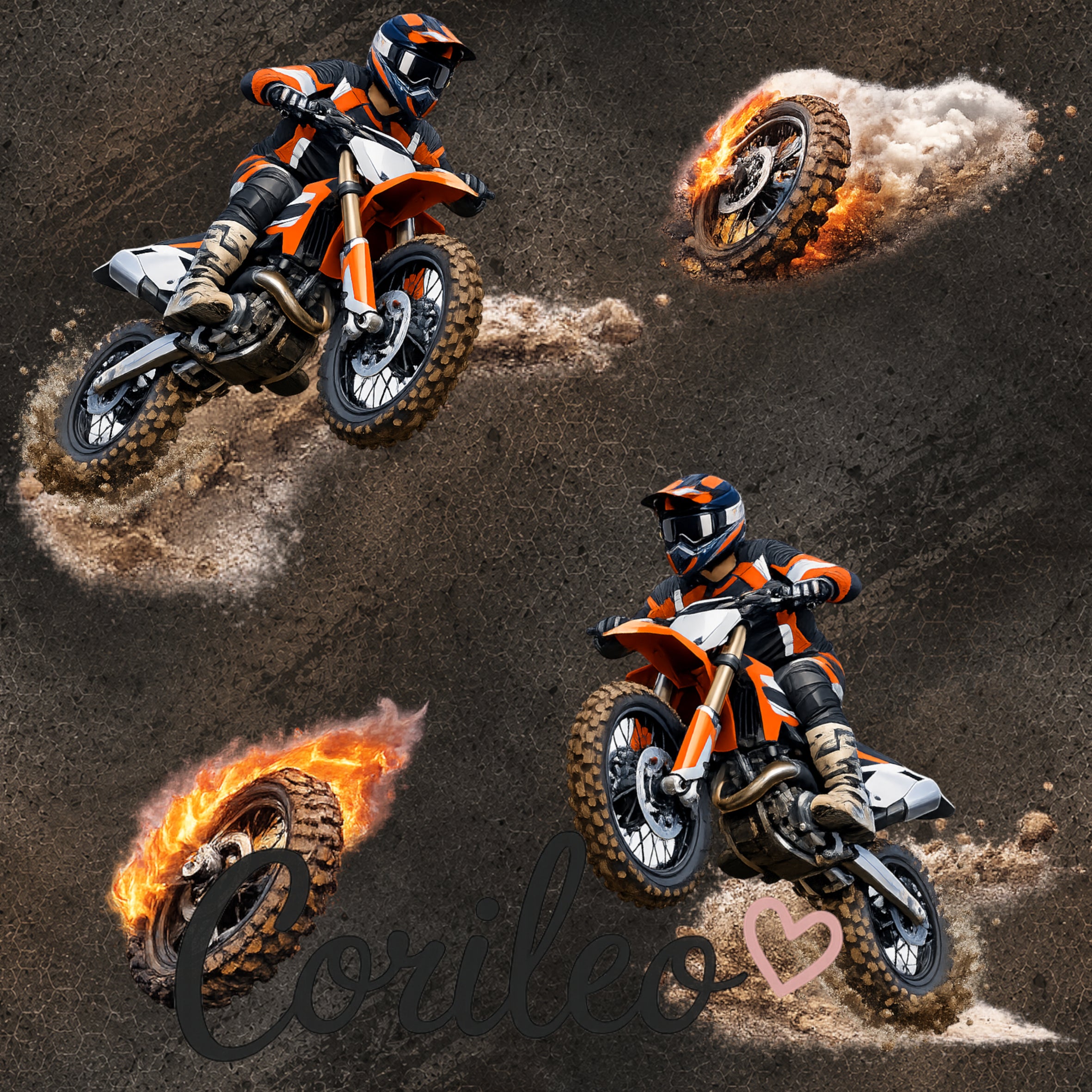 Vorbestellung Motocross auf Braun/Grau