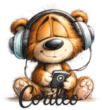 Bügelbild Music Bär