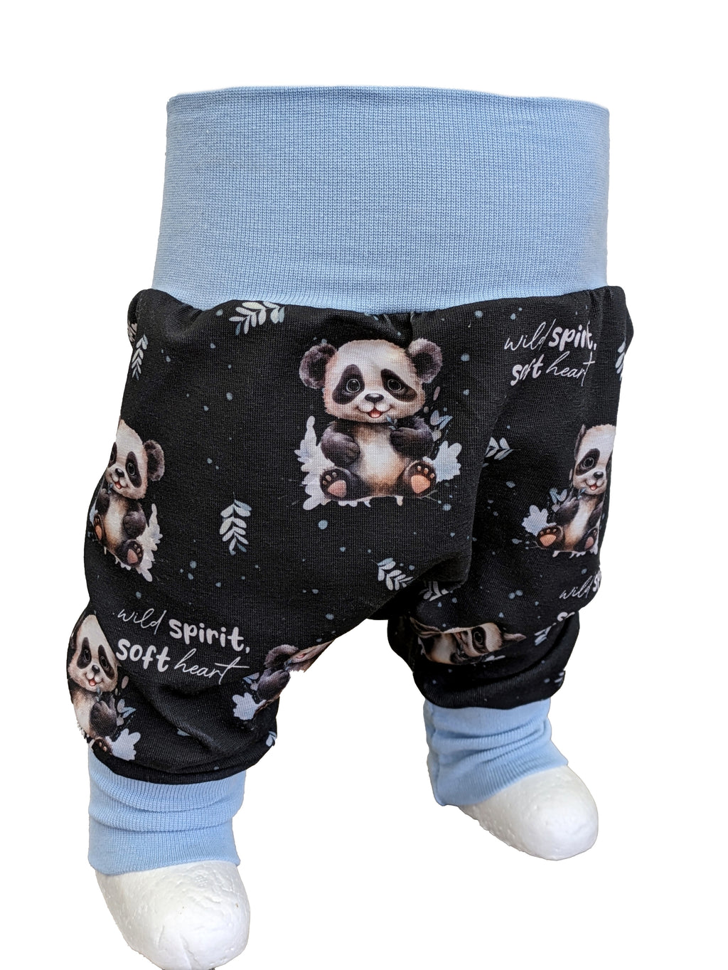 In-house production cotton jersey panda bear on anthracite -N-