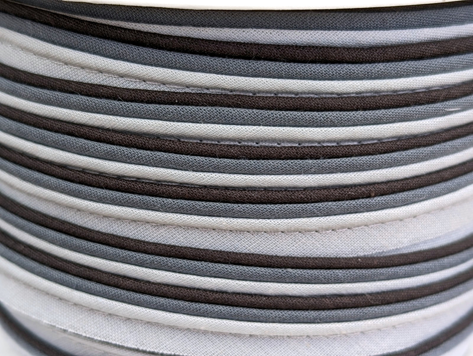 Paspelband 15 mm Dreifarbig Schwarz Grau Hellgrau