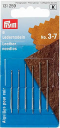 Leather needles, No. 3-7, assorted, silver-colored