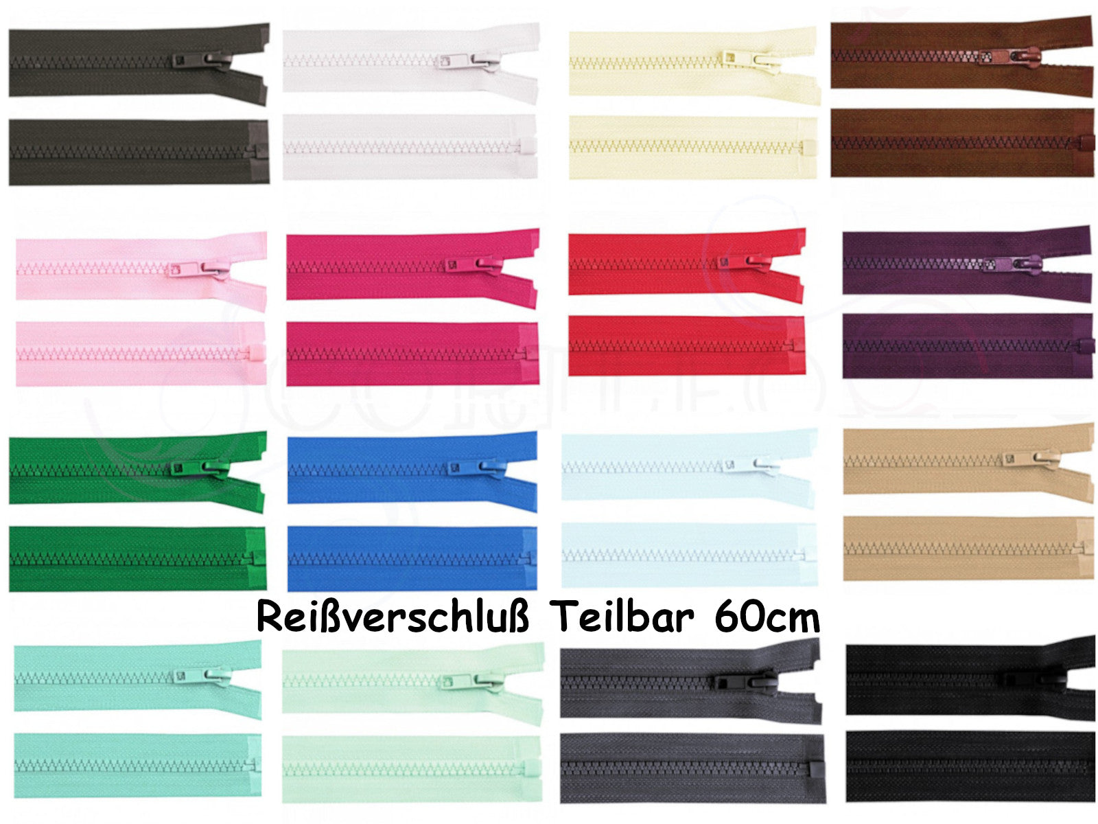 Reißverschluss Teilbar 60 cm (für Jacken)