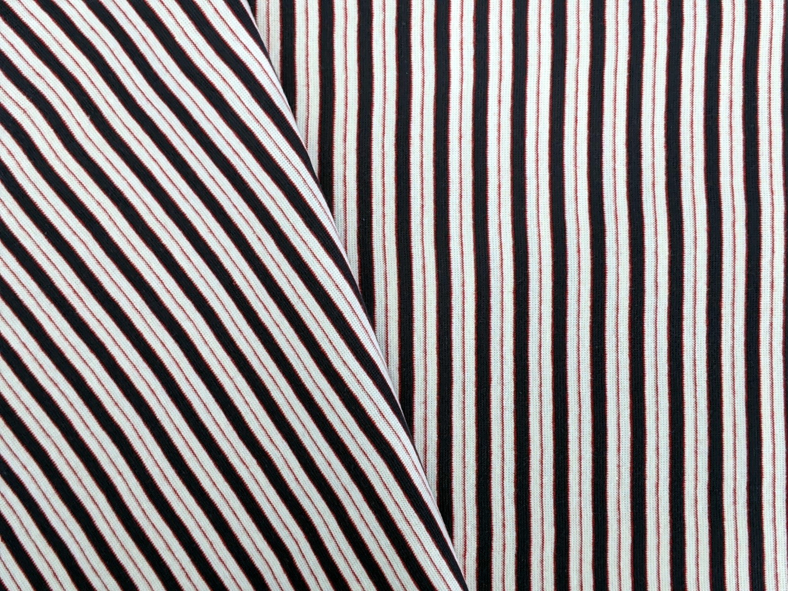 Cuffing fabric striped red/white/navy