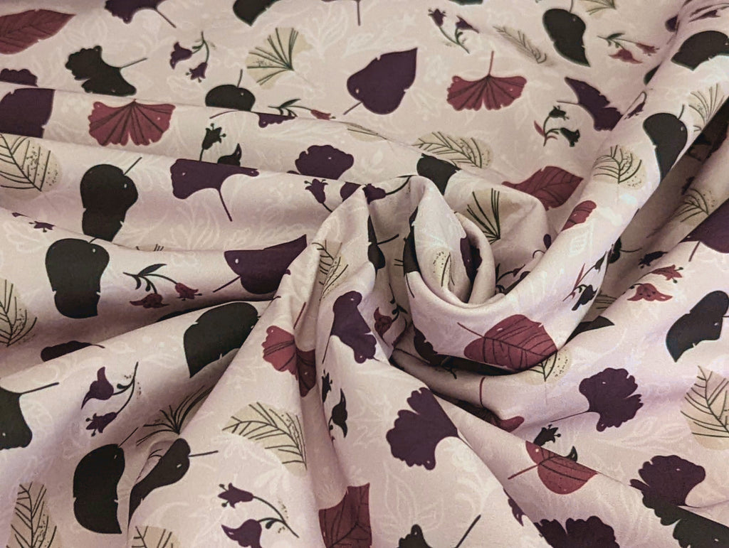 Softshell Autumn Leaves Blossoms on Dusty Pink