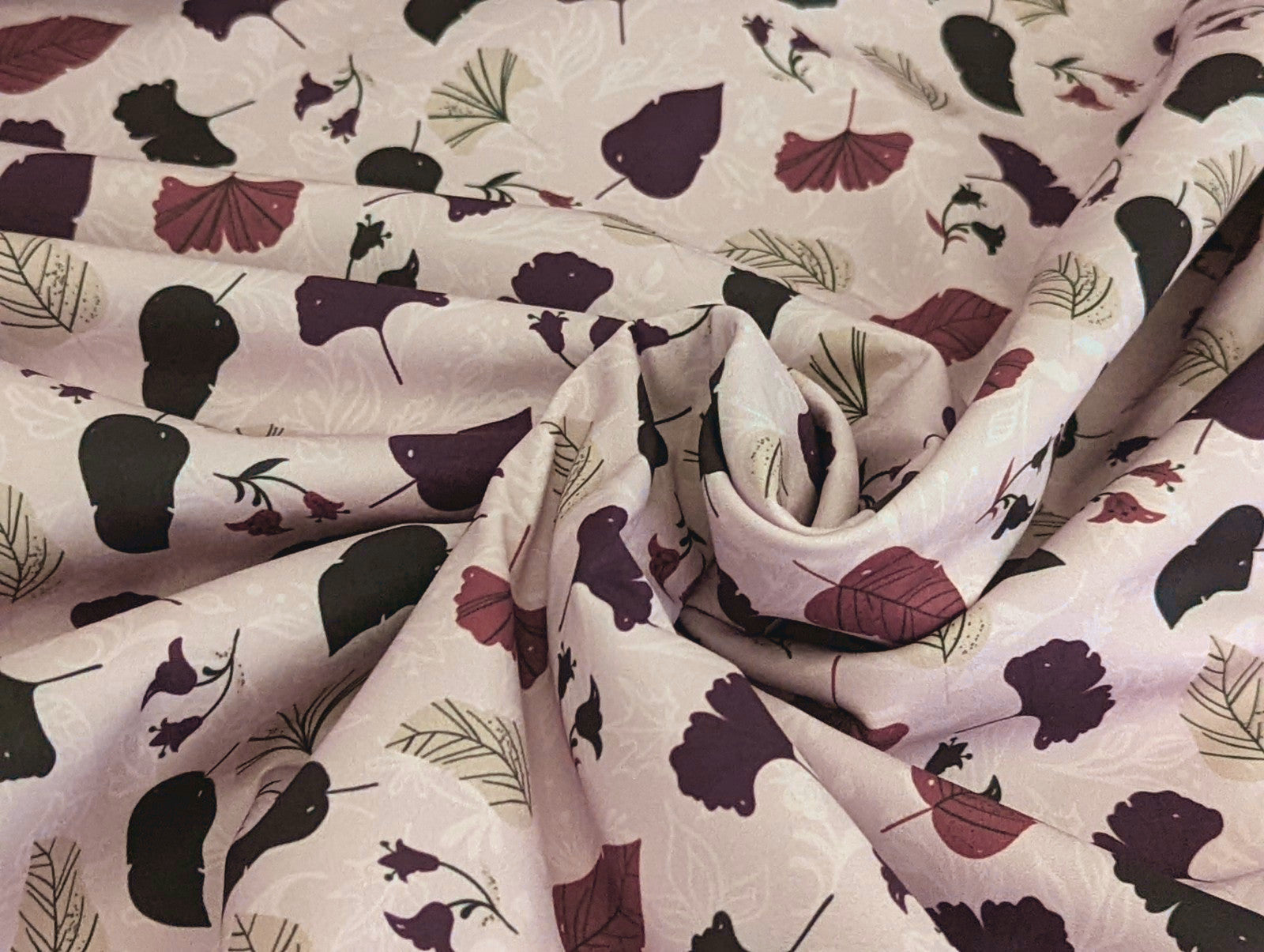 Softshell Autumn Leaves Blossoms on Dusty Pink