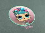 French Terry Digital Panel LOL Girl auf Grau ca. 75 x 150 cm