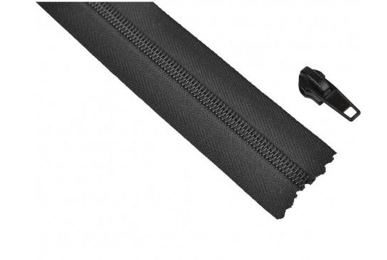 Continuous Zipper Black + Zipper Pulls 3 Meters