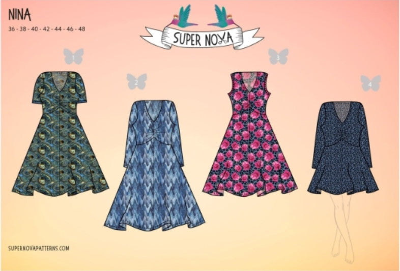 Schnittmuster "Papier" Nina Kleid  Gr. 36 - 48