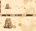 In-house Production French Terry Bubble Tea Capybara 75 x 165 cm