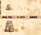 Eigenproduktion French Terry Bubble Tea Capybara 75 x 165 cm
