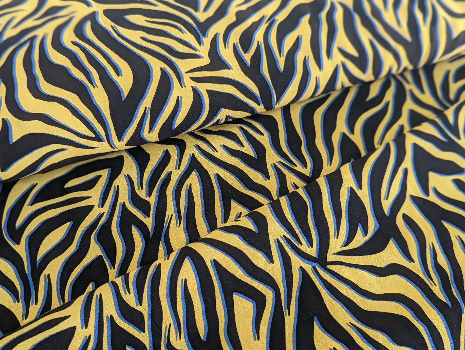 Viscose Stripe Pattern in Mustard Yellow
