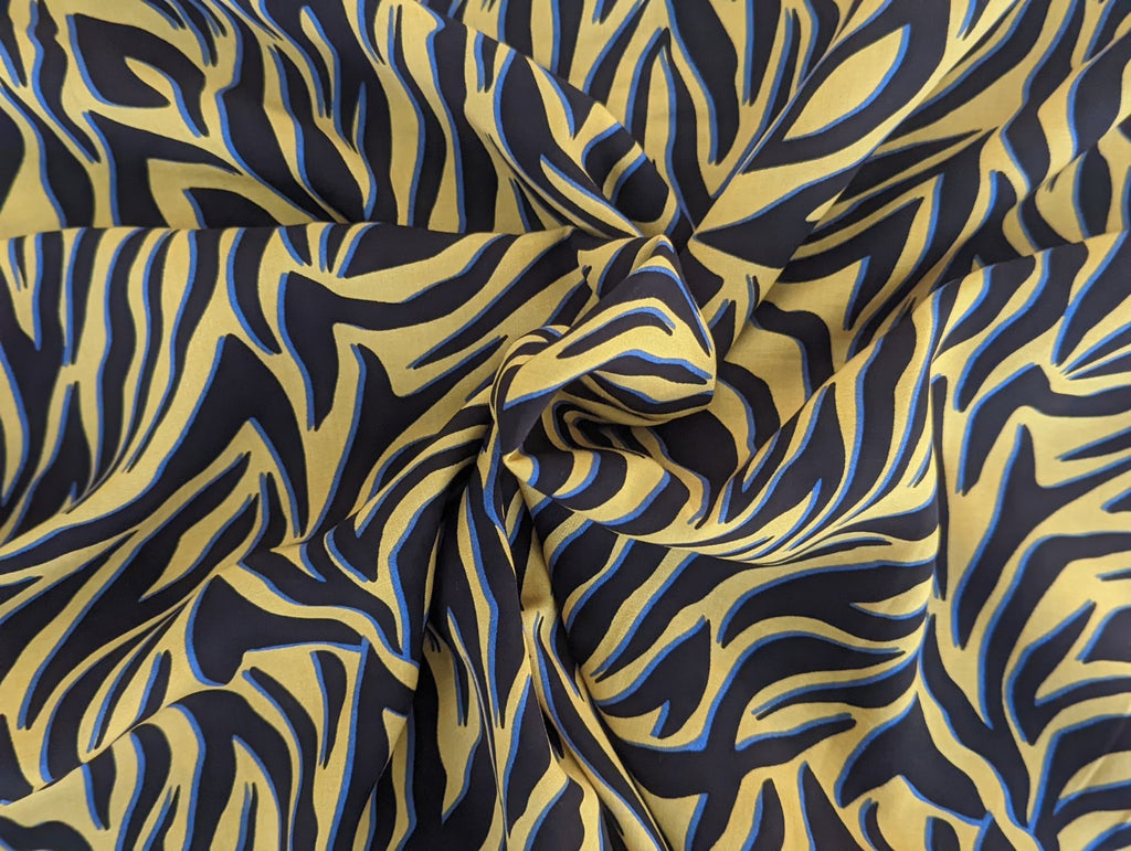 Viscose Stripe Pattern in Mustard Yellow