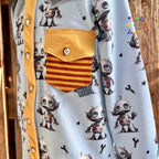 In-house production French Terry Robot Boy on Light Blue