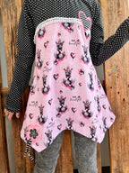 Remnant Self-produced Cotton Jersey Princess Swan on Light Pink 45 x WOF