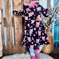 In-house production cotton jersey fox girl on a sugar high on black