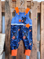 In-house production Cotton Jersey Panel + Coordinated Fabric Fledi Bat 65x165 cm Deepblue